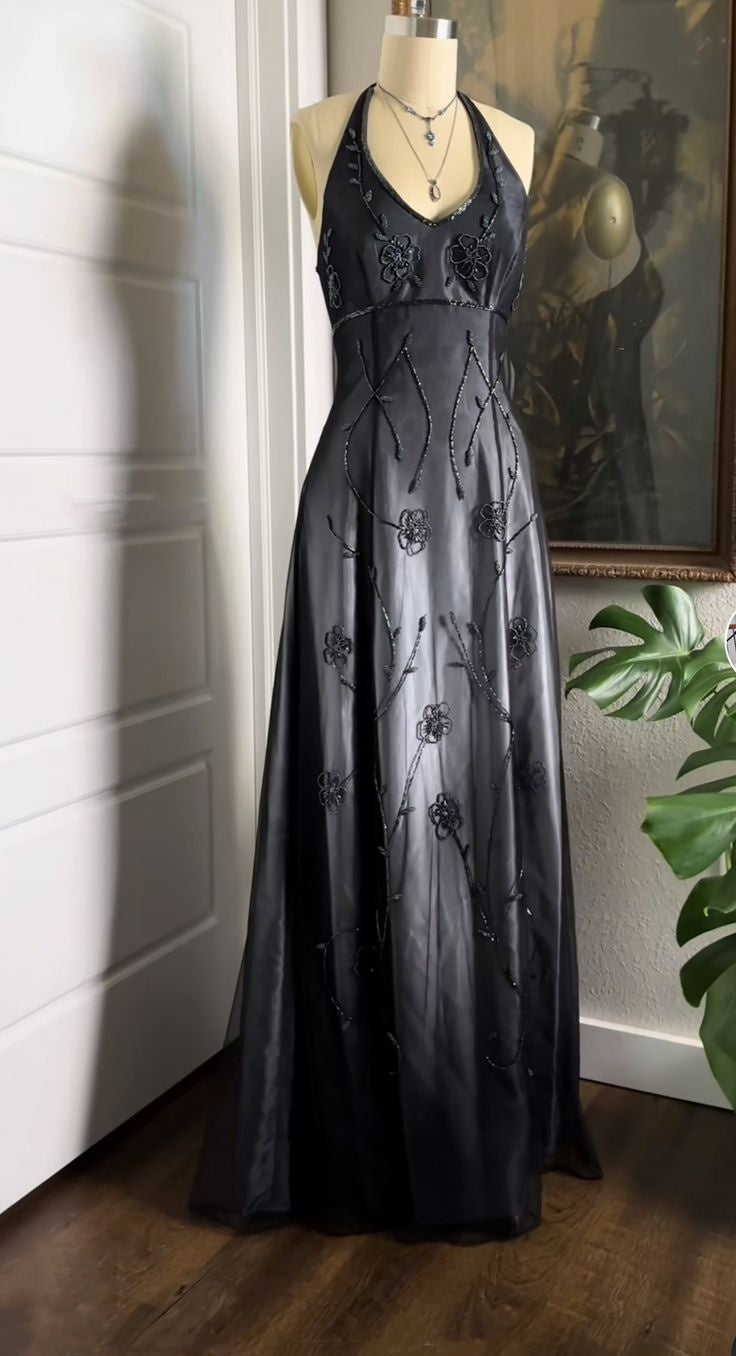 Black and gray low-key gorgeous exquisite beading elegant long Tulle prom dress evening dress prom dress gh3149