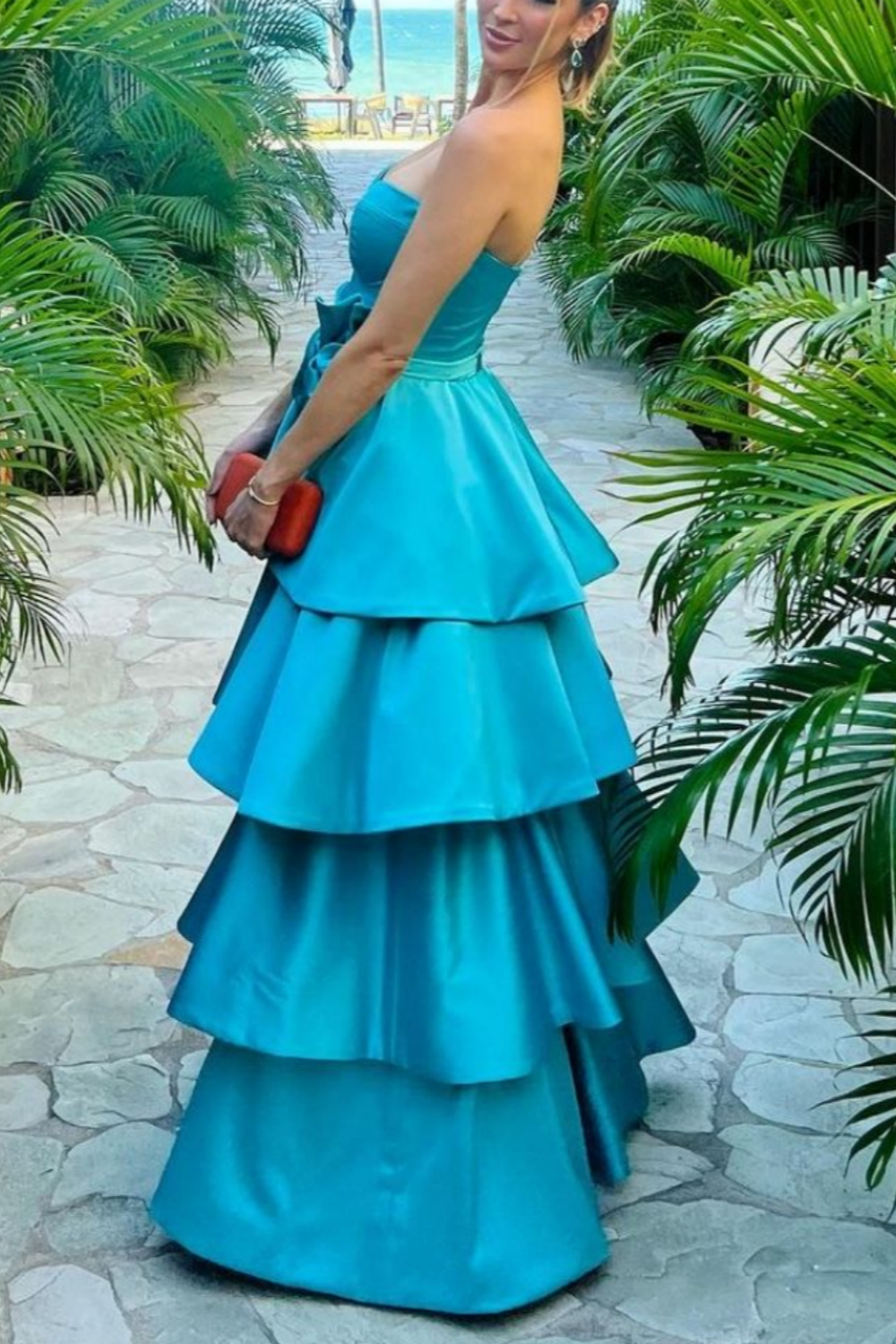 girlhomeshops-Blue stylish multi-layered satin prom dress gh5797