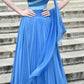 girlhomeshops-(Includes Scarf)Soft Blue Elegant Classic Dress Gradient Dress gh6327