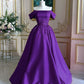 Purple Fashion Elegant Exquisite Beaded Long Satin Ball Gown Evening Dress gh3423