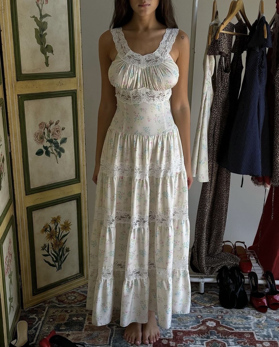 Girlhomeshops - Robe longue de soirée en mousseline à fleurs, robe de soirée de jardin gh5782