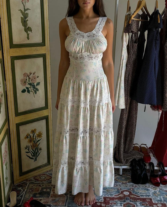 girlhomeshops-Blumen Langes Chiffon-Heimkehrkleid Gartenpartykleid gh5782