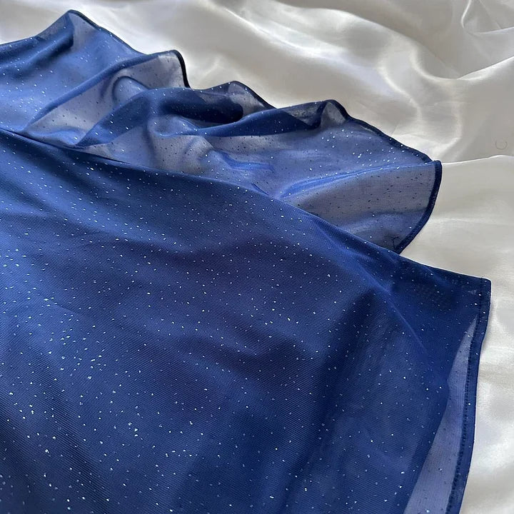 Dark blue shiny elegant exquisite beaded long chiffon prom dress, evening dress, party dress, graduation dress gh3506