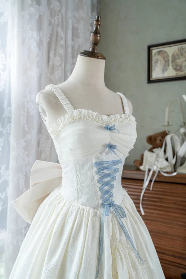 Robe de bal longue en satin blanc avec nœud papillon, robe de soirée, robe d'anniversaire, robe pour adulte, gh4247