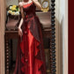 Burgundy Exquisite Beaded Long Floral Satin Tulle Ball Gown Evening Gown Graduation Gown gh4255