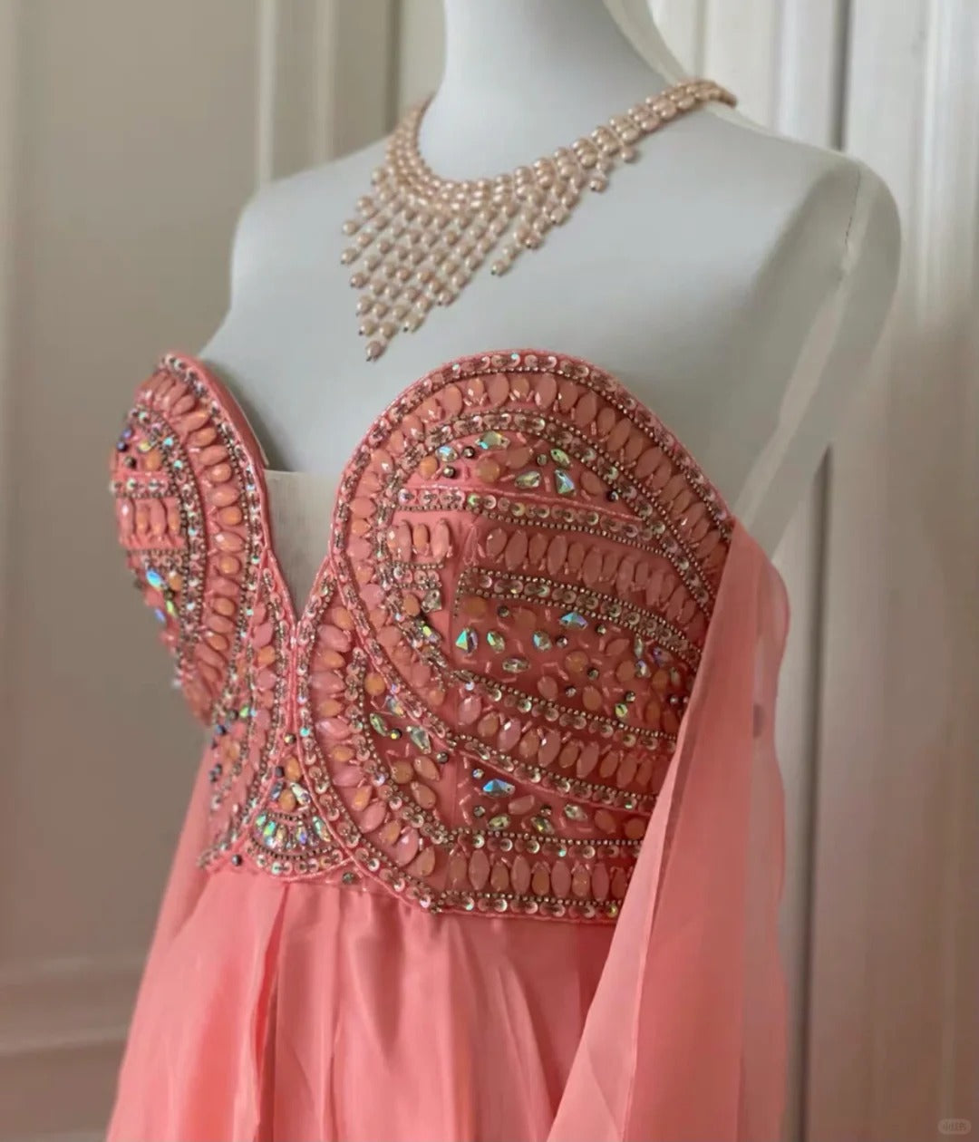 ✨Rosa Fantasy Griechische Göttin Langes Chiffon Ballkleid Abendkleid gh4269