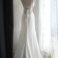 Girlhomeshops - Robe de mariée sirène blanche sans manches en mousseline de soie, coupe ajustée et minimaliste, longueur au sol (gh5831)