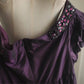 Purple Beaded Vintage Homecoming Dress Short Satin Prom Dress Evening Dress Graduation Dress gh4496