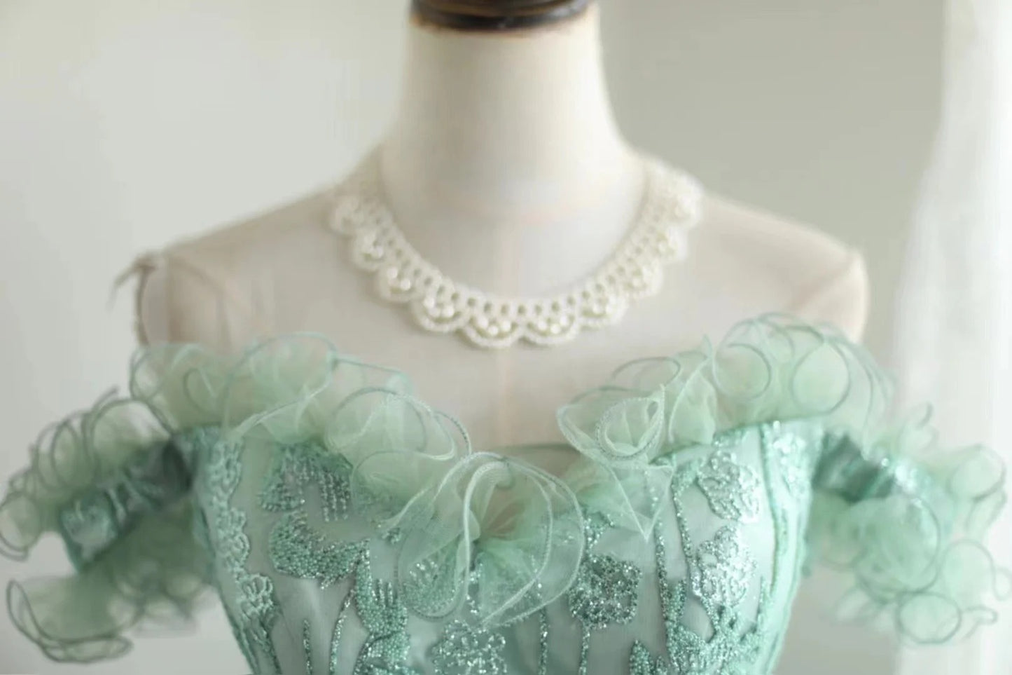 Green girl cute one shoulder flower bud print short princess dress adult birthday party homecoming dress gh4325