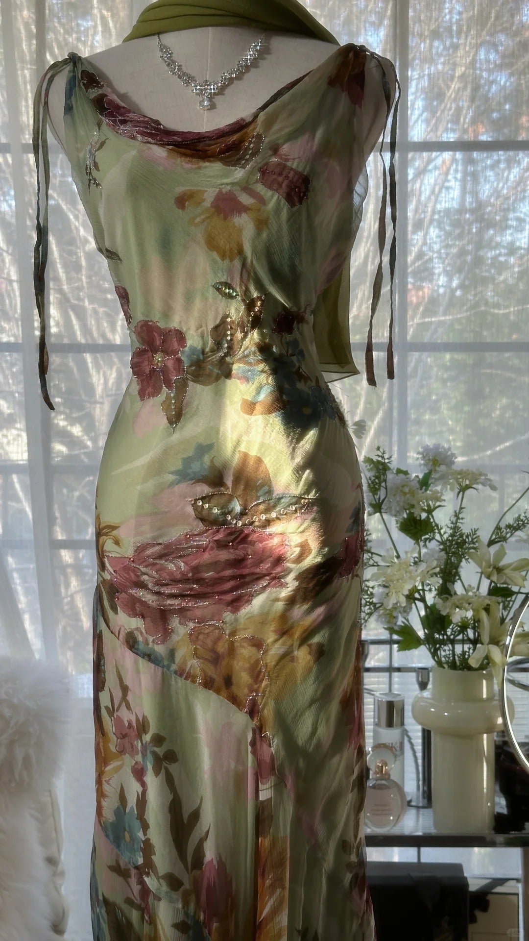 Robe de soirée longue en mousseline de soie, élégante et romantique, dégradé de couleurs, avec perles exquises, pour anniversaire, mariage, fête, bal, Saint-Valentin, gh4030