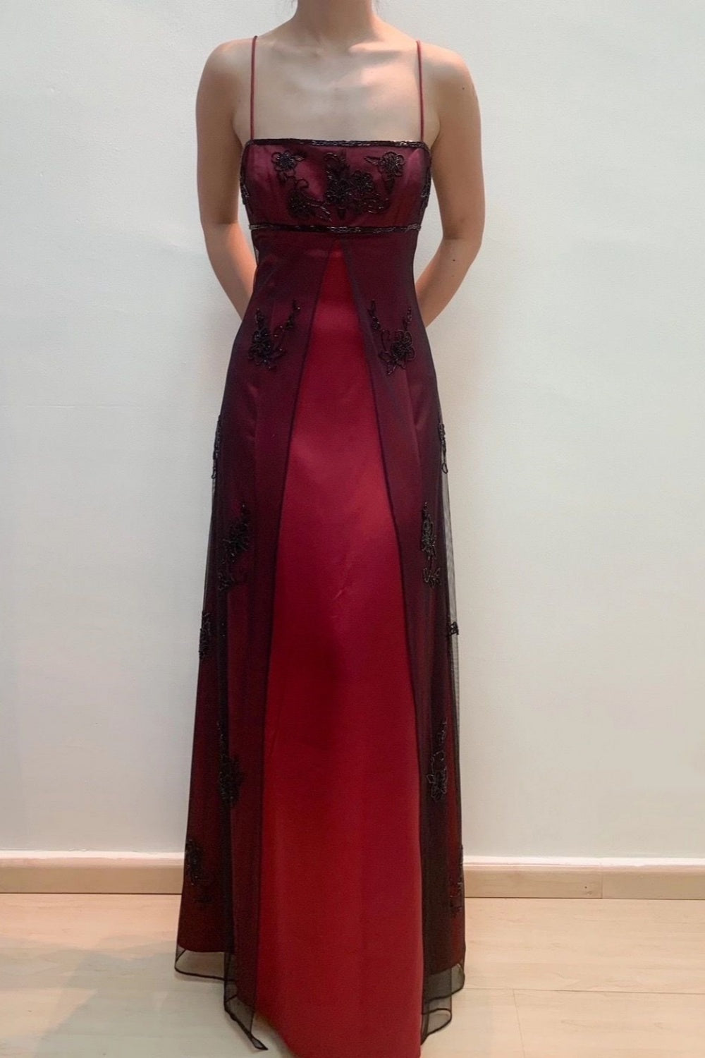 girlhomeshops-Graduation Dress, Burgundy, Delicately Beaded, Formal Attire gh6113