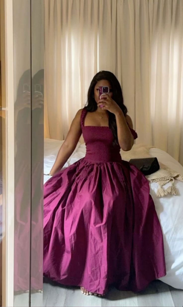 Robe de bal à manches bouffantes et encolure carrée : coupe ajustée froncée, jupe évasée, robe maxi rétro de soirée gh6599