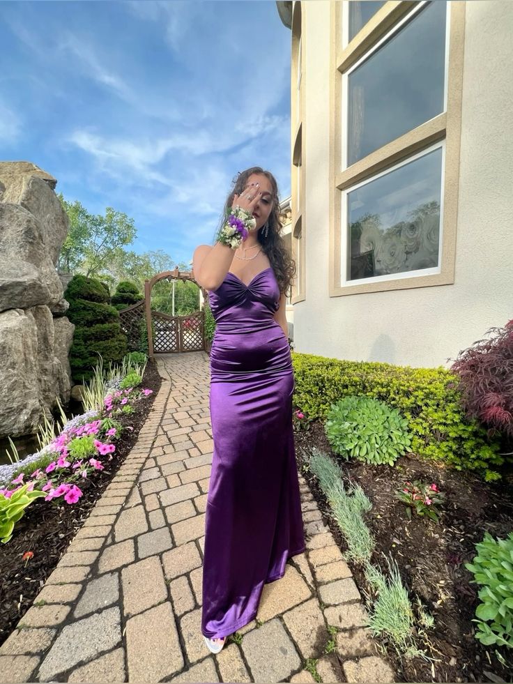Purple/Blue Fashion Elegant Sweetheart Neck Strap Long Slim Satin Formal Prom Dress Evening Dress Party Dress Graduation Dress gh3468