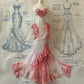 Pink Gorgeous Shiny Exquisite Lace Long Tulle Mermaid Slim Ball Gown Fashion Evening Dress Party Dress Prom Dress gh3618