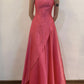 Pink Vintage Elegant Formal Long Satin Ball Gown Evening Dress Party Dress gh4346