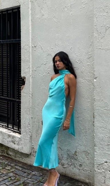 Mint green suspender straps simple elegant long slim fit ball gown evening dress wedding guest dress gh3063