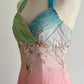 girlhomeshops-Pink-Green Gradient Chiffon Halter-Neck Embroidered Rhinestone-Embellished Floor-Length Retro-Style Gown gh6373