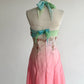 girlhomeshops-Pink-Green Gradient Chiffon Halter-Neck Embroidered Rhinestone-Embellished Floor-Length Retro-Style Gown gh6373
