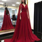 Girlhomeshops-Rotes, modisches, bodenlanges Ballkleid aus Tüll mit V-Ausschnitt, Abendkleid gh5425