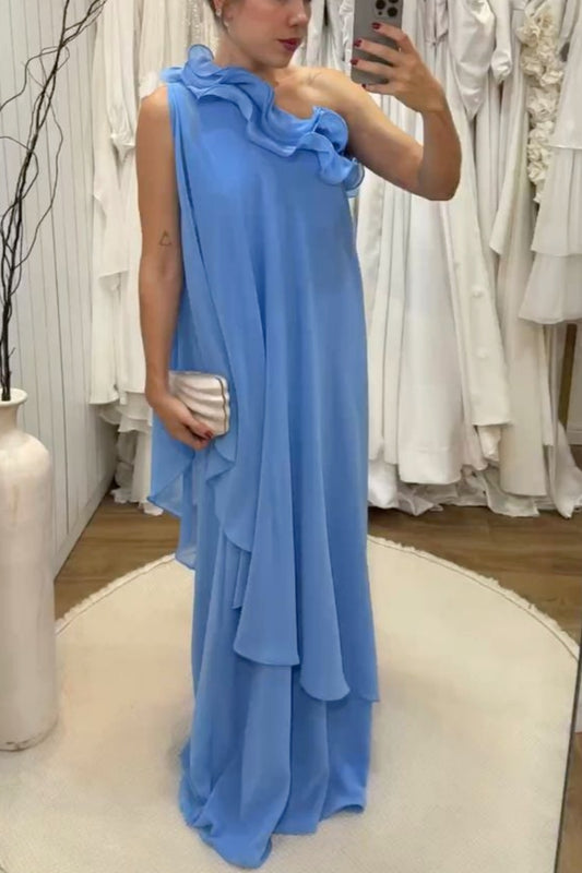 girlhomeshops-Blaues, schlichtes, modisches Hochzeitsgastkleid, Ballkleid gh5919