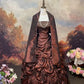 girlhomeshops-Brown Shimmering Long Satin Ball Gown gh6295