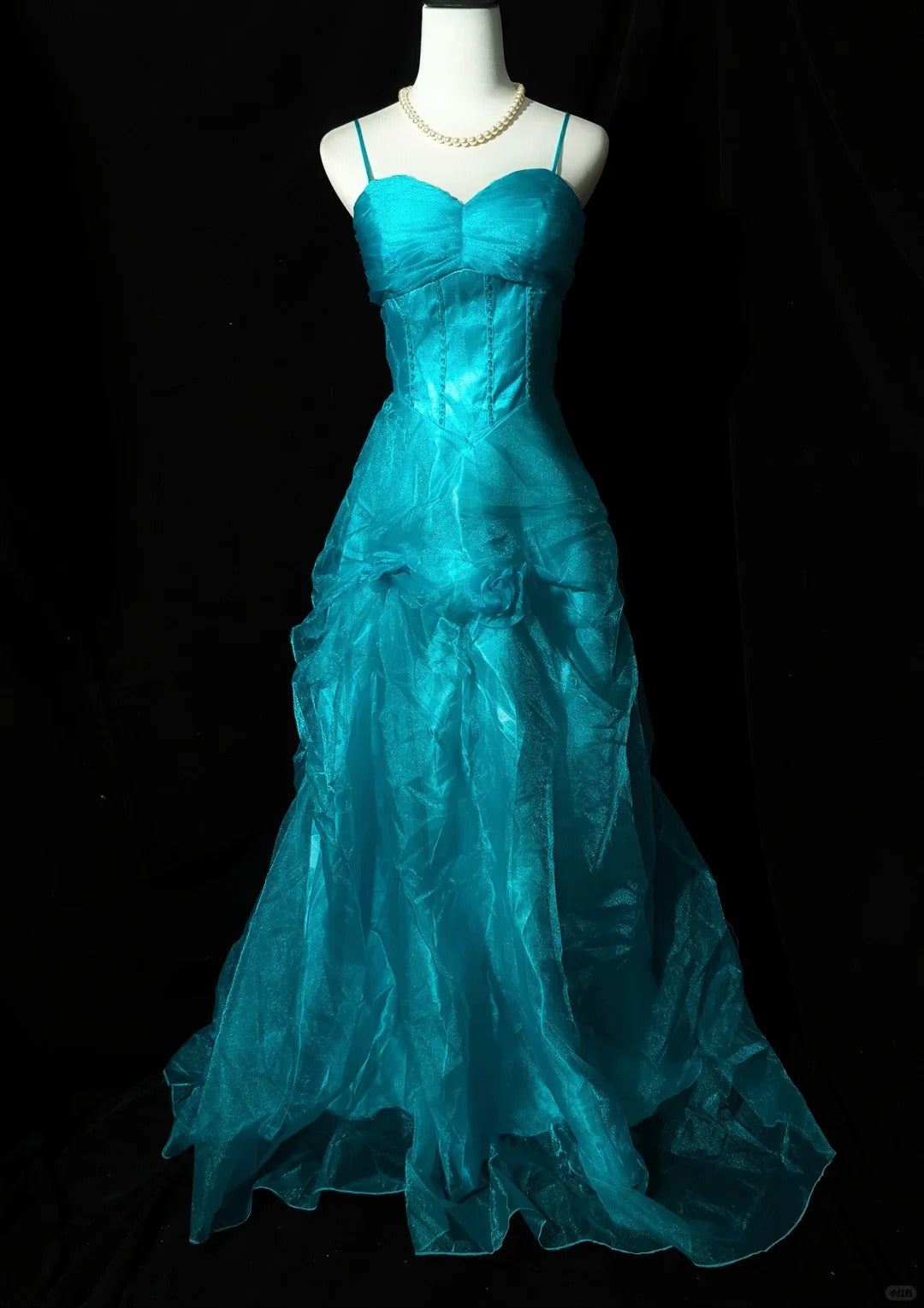 Robe de soirée longue bleue en tulle pour adulte, élégante et douce, gh4471