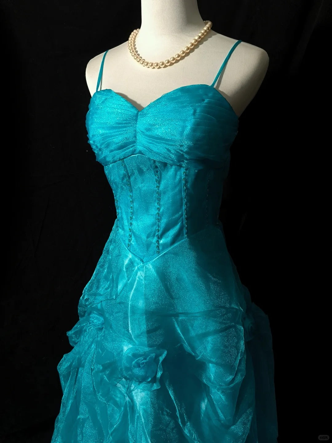 Robe de soirée longue bleue en tulle pour adulte, élégante et douce, gh4471