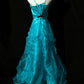 Robe de soirée longue bleue en tulle pour adulte, élégante et douce, gh4471