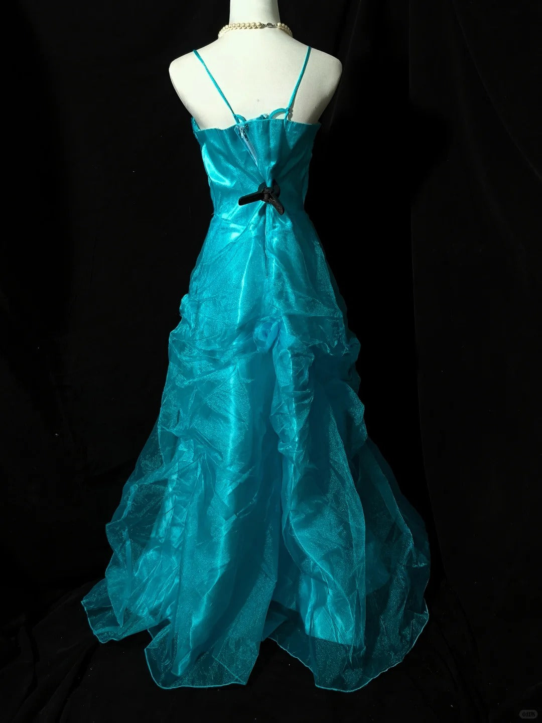 Robe de soirée longue bleue en tulle pour adulte, élégante et douce, gh4471