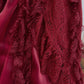 Robe de soirée longue en satin bordeaux vintage, tenue de bal, d'anniversaire, gh4409