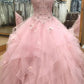 Robe de soirée en tulle rose magnifique et douce en forme de cœur, en dentelle florale exquise, longue, princesse, robe de cérémonie pour adulte de 16 ans, gh905