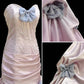 Robe de soirée longue rose avec nœud décoratif et robe de bal longue au sol, robe de cérémonie pour adulte, robe d'anniversaire gh4100