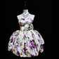 White Floral Short Satin Homecoming Dress Prom Dress Birthday Dress gh4635