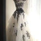 Robe de soirée longue en tulle et dentelle florale style cygne noir, tenue de princesse, gh4324