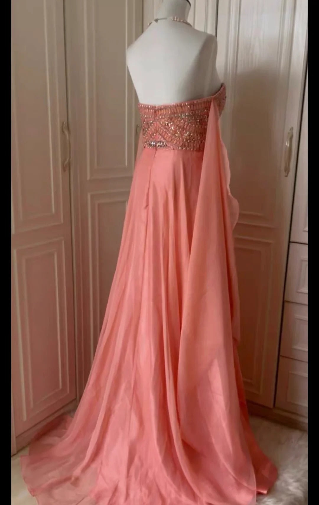 ✨Rosa Fantasy Griechische Göttin Langes Chiffon Ballkleid Abendkleid gh4269