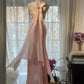 Pink Elegant Exquisite Rhinestone Long Satin Chiffon Ball Gown Evening Dress Party Dress Birthday Dress Date Dress gh4163