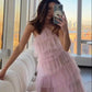 Pink Sweet Backless Long Tulle Ball Gown Evening Dress Party Dress gh3297