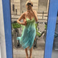 Blue Green Fashion Gradient Spaghetti Strap Short Midi Chiffon Ball Gown Evening Dress Birthday Holiday Party Dress Prom Dress Homecoming Dress gh3779