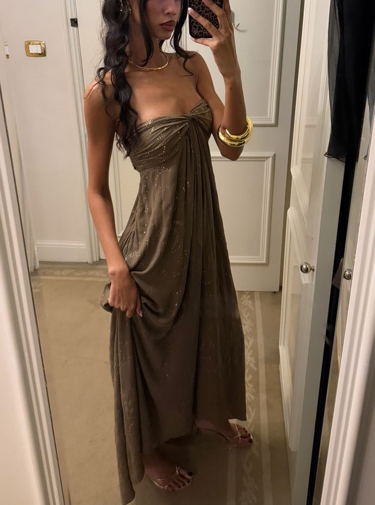 Robe de soirée longue en mousseline de soie, élégante, vert matcha, avec perles exquises, longueur au sol, robe de bal, robe de soirée, gh3771