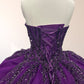 girlhomeshops - Robe de bal/robe de mariée longue en tulle violet scintillant et délicatement perlé gh6186