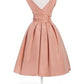 girlhomeshops--Peach Pink Simple Medium Length/Short Princess Elegant Formal Homecoming Dress Hoco Dress gh5604