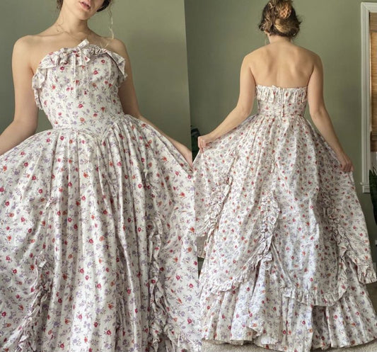 girlhomeshops – Rosa Blumenmuster, elegantes langes Chiffon-Kleid für den Heimkehr, für Damen und Mädchen, Gartenparty-Kleid, gh5717