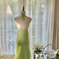 Robe de soirée longue en mousseline de soie, élégante et brillante, vert clair, avec perles exquises, pour anniversaire, mariage, fête, bal, Saint-Valentin, gh4038