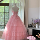 Robe de soirée princesse en tulle rose, élégante et exquise, avec nœud en dentelle, robe de bal, robe d'anniversaire, robe de cérémonie pour adulte, gh4033