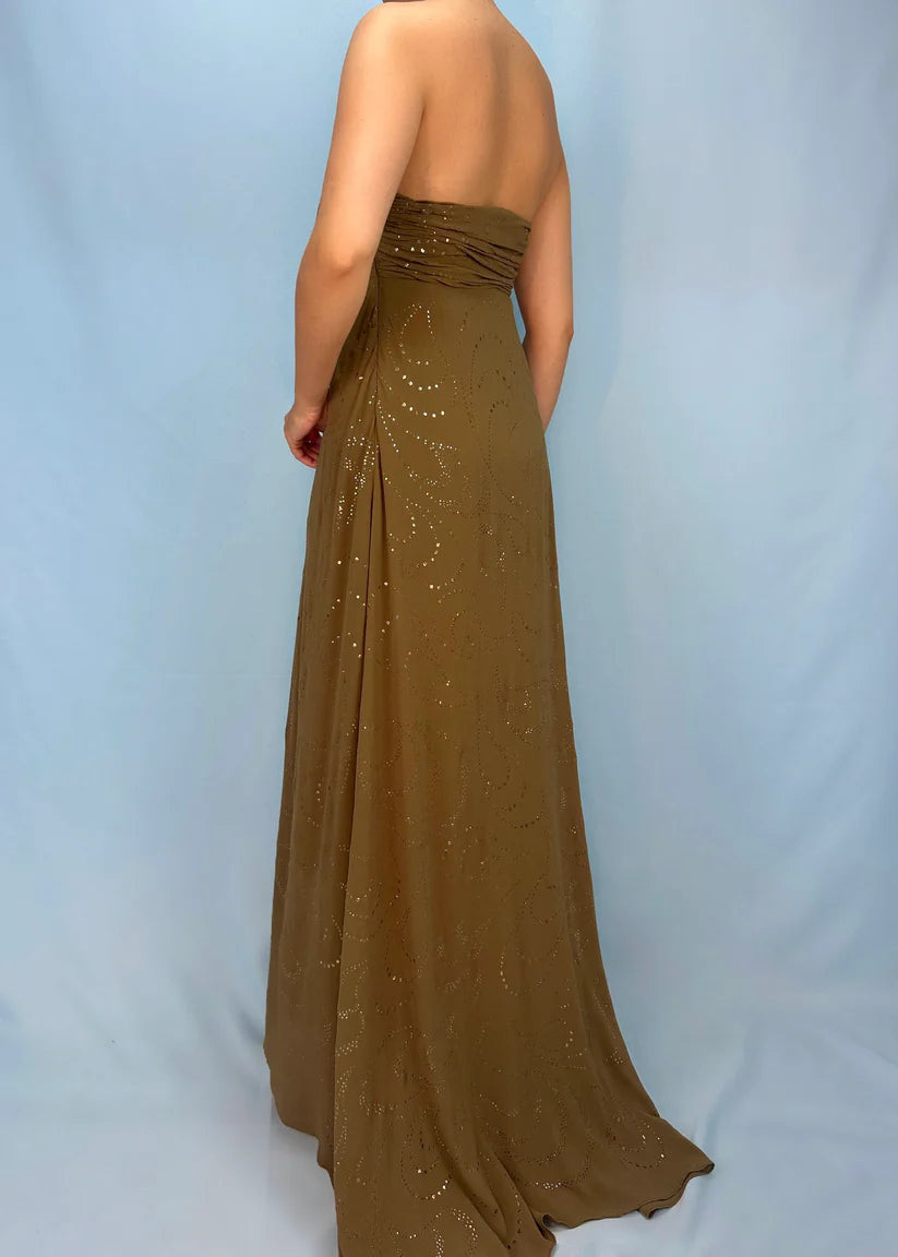 Robe de soirée longue en mousseline de soie, élégante, vert matcha, avec perles exquises, longueur au sol, robe de bal, robe de soirée, gh3771