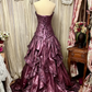 Purple Fashion Vintage Elegant Exquisite Beading Sweet Elegant Long Layered Tulle Floor Length Ball Gown Evening Dress Wedding Dress gh4158