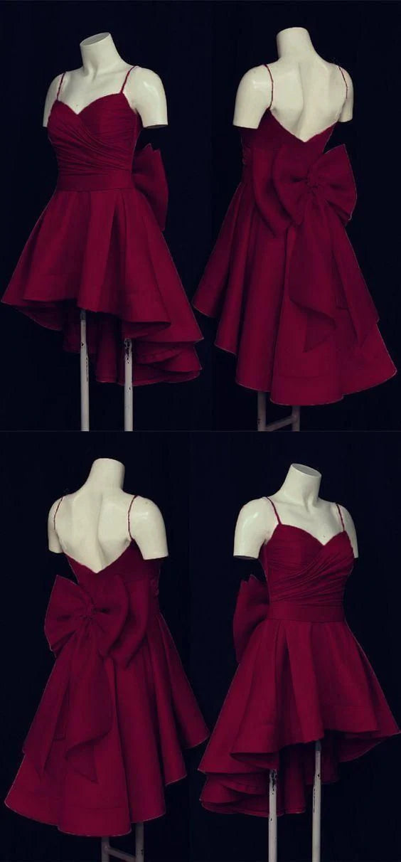 girlhomeshops--Stylish And Simple Short Satin Homecoming Dress gh5632