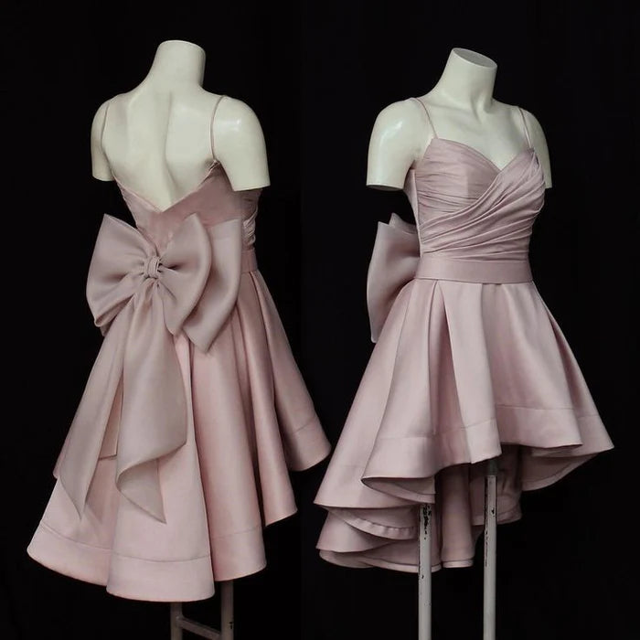 girlhomeshops--Stylish And Simple Short Satin Homecoming Dress gh5632