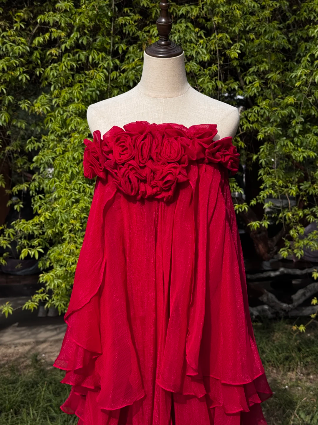 Rot Atemberaubende Mode Vintage Elegante Zarte Blumen Lange Chiffon Homecoming Kleid Ballkleid Abendkleid Geburtstag Party Kleid gh4145