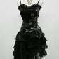 Black vintage fashion exquisite beaded short mini tulle prom dress homecoming dress evening dress party dress gh3484